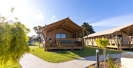 Safari Tent exterior, Victor Harbor