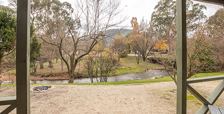 River Cabin exterior, Bright