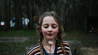 Child with marshmallow