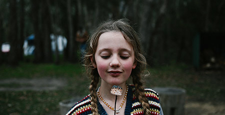 Girl with toasted marshmallow