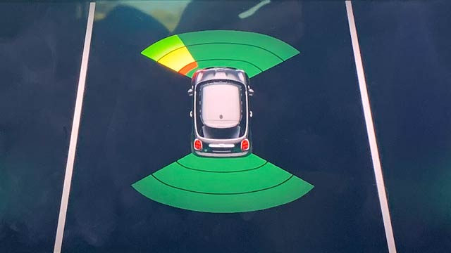 Sensor display on a Mini Cooper E