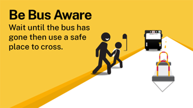 Sign showing safe way to cross the road