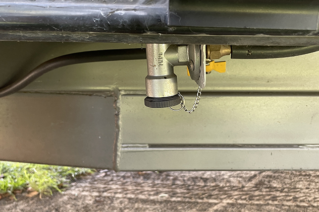 Caravan gas outlet