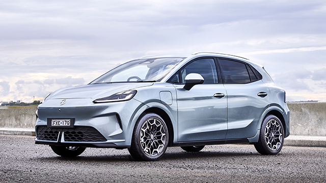 MG4 EV Urban parked near a wall