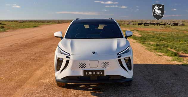 A Forthing car with logo