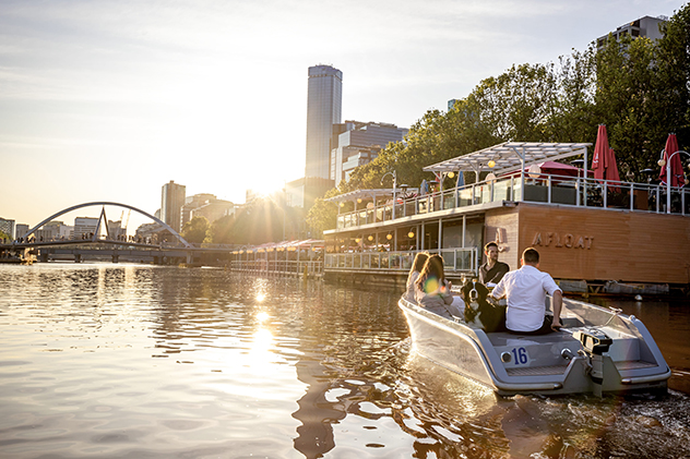 A boat on the Yarra River in Melbourne