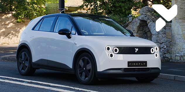 A Nio Firefly car with logo