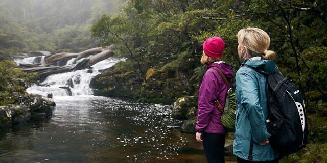 Two women hiking the Gloucester Tops circuit in Barrington Tops National Park