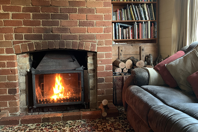 Fireplace at the Old Minton Farmstay