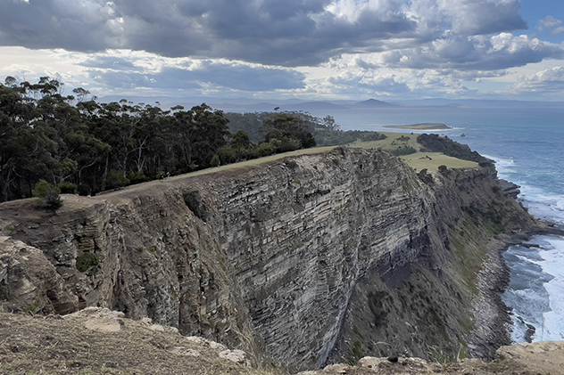 Fossil cliffs on Maria Island in Tasmania