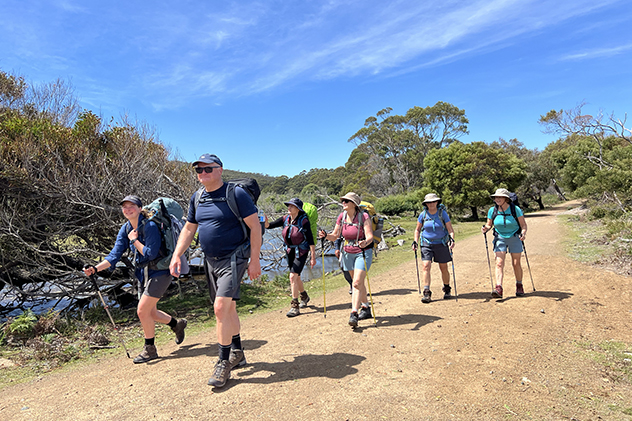 Walkers on Maria Island in Tasmania