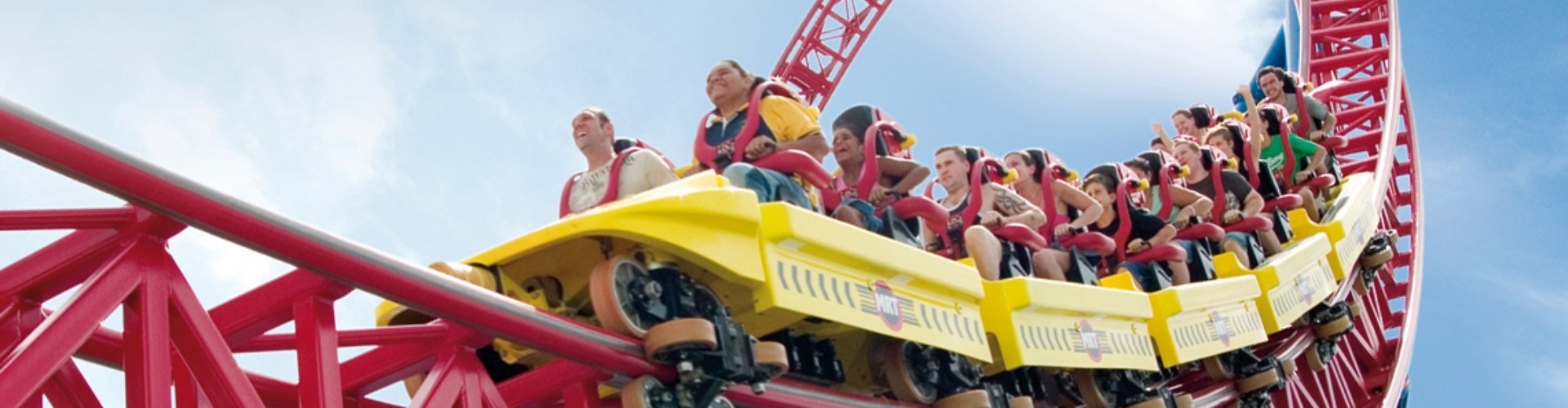 Gold coast theme park rollercoaster ride people on gold coast theme park rollercoaster ride