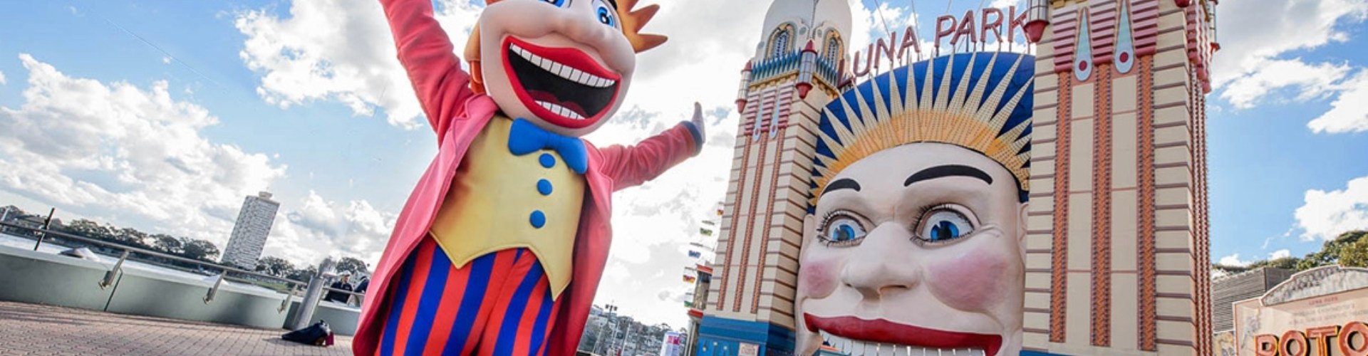 Luna Park Sydney NSW iconic entrance to luna amusement park Sydney NSW