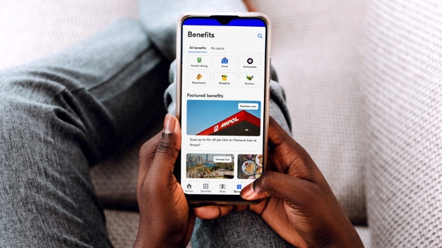 person looking at mynrma benefits on their mobile