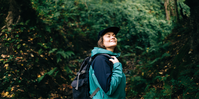 A woman enjoying nature