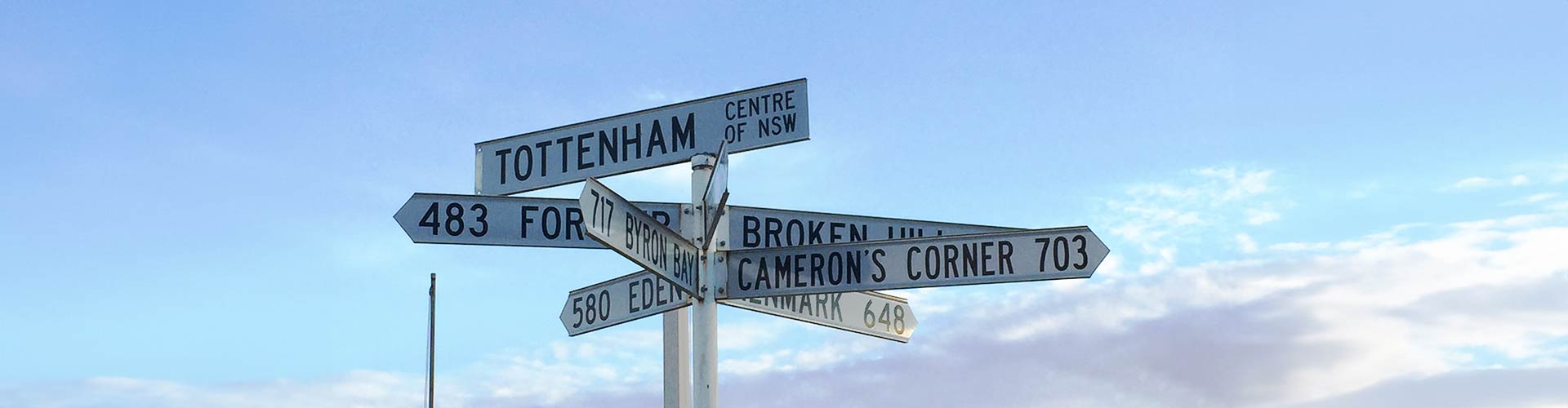 Tottenham road sign showing distances to other NSW locations