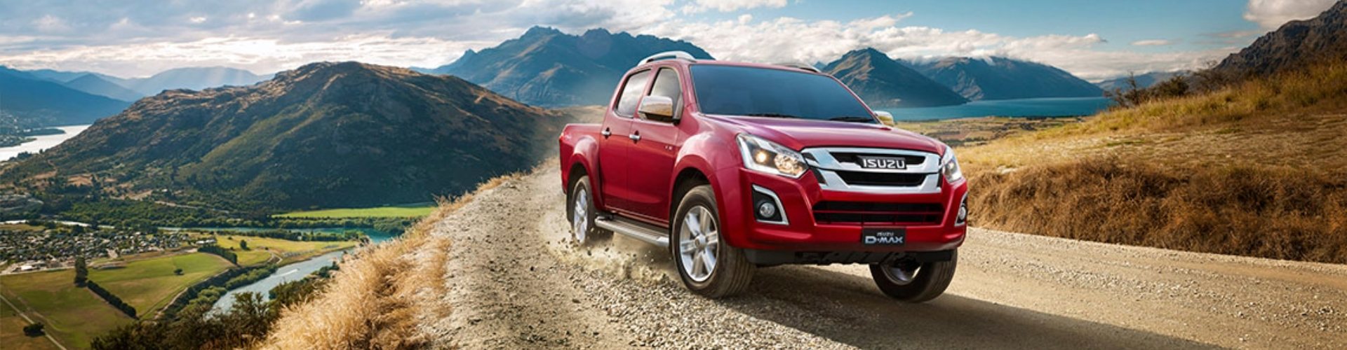 A red 2018 Isuzu D-Max