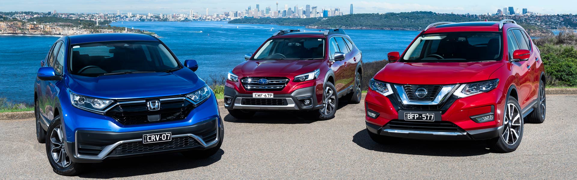 Honda CR-V, Nissan X-Trail and Subaru Outback