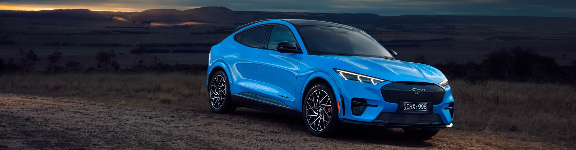 2023 Ford Mustang Mach-E at twilight 2023 Ford Mustang Mach-E at twilight