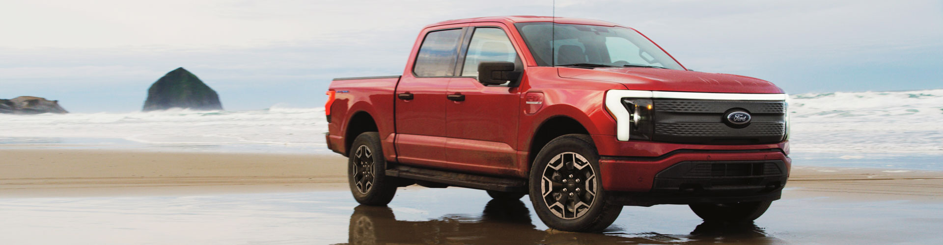 Ford F-150 Lightning XLT at the beach