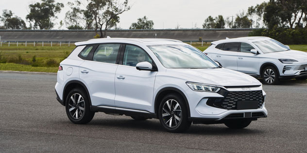 A white BYD Sealion on a Drive Day