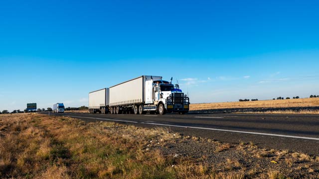 Trucks on the Newell Highway, NSW