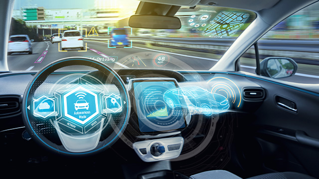 Heads up display in self driving car