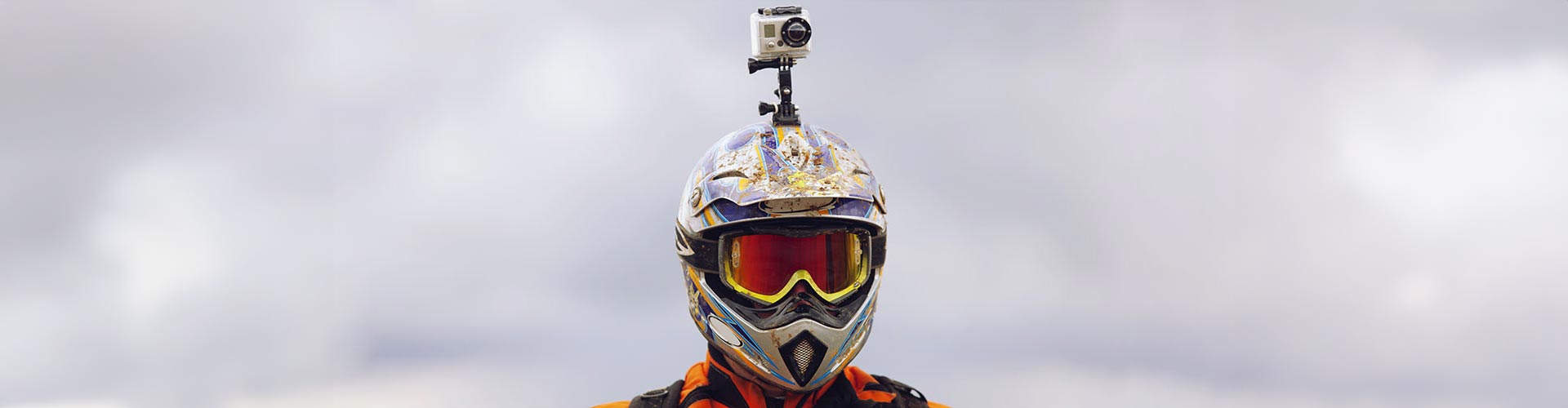 Camera on a motorbike helmet