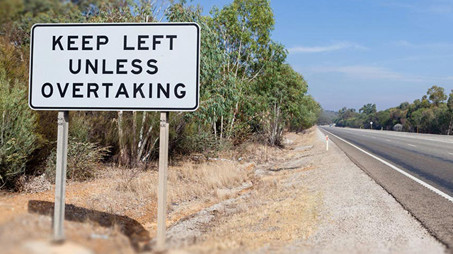 keep left unless overtaking sign