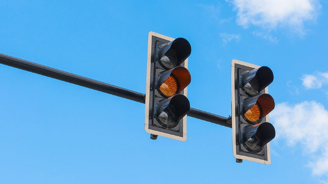 Amber traffic lights