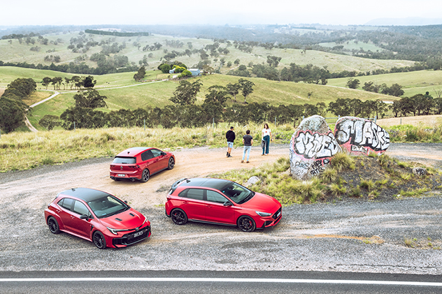 Toyota GR Corolla, VW Golf GTI and Hyundai i30N