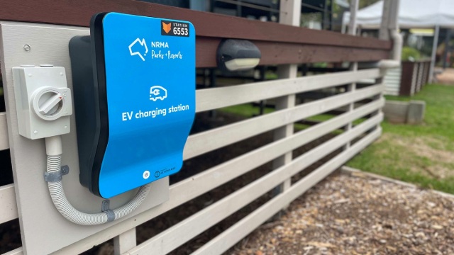 An NRMA EV charging station 