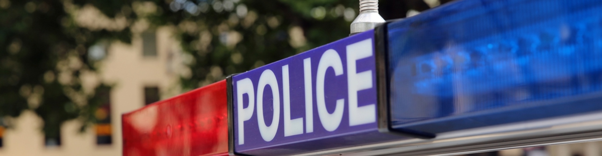 A police car's roof lights