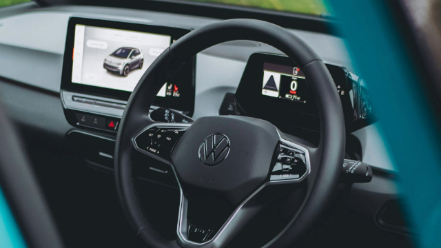 The dashboard of a Volkswagen EV