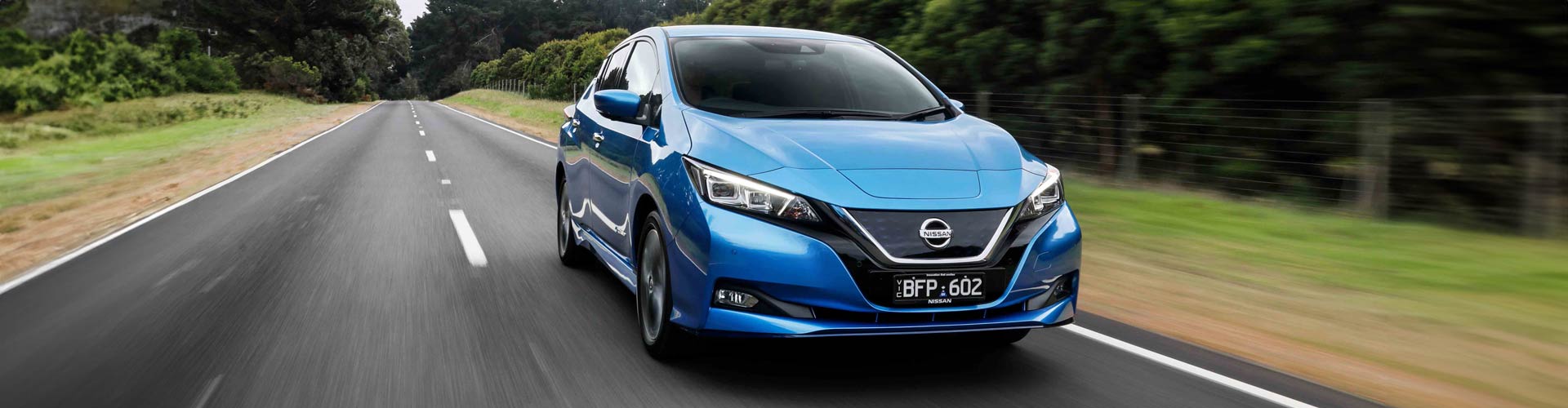 Blue 2021 Nissan Leaf e+