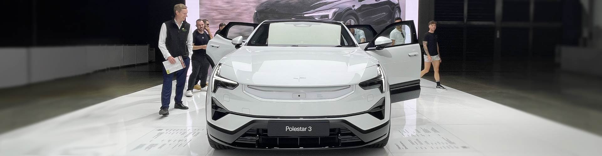 White Polestar 3 on display at EV expo