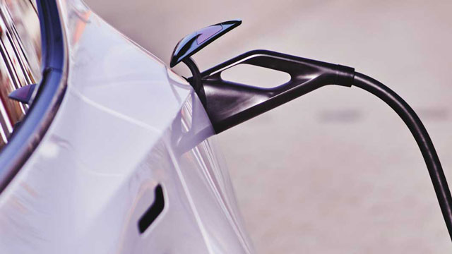 EV cable plugged into an EV