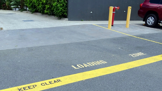 An empty loading zone