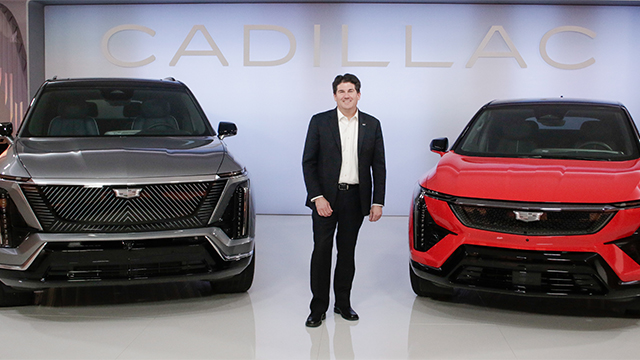 John Roth Vice President of Global Cadillac with the new Cadillac VISTIQ and OPTIQ