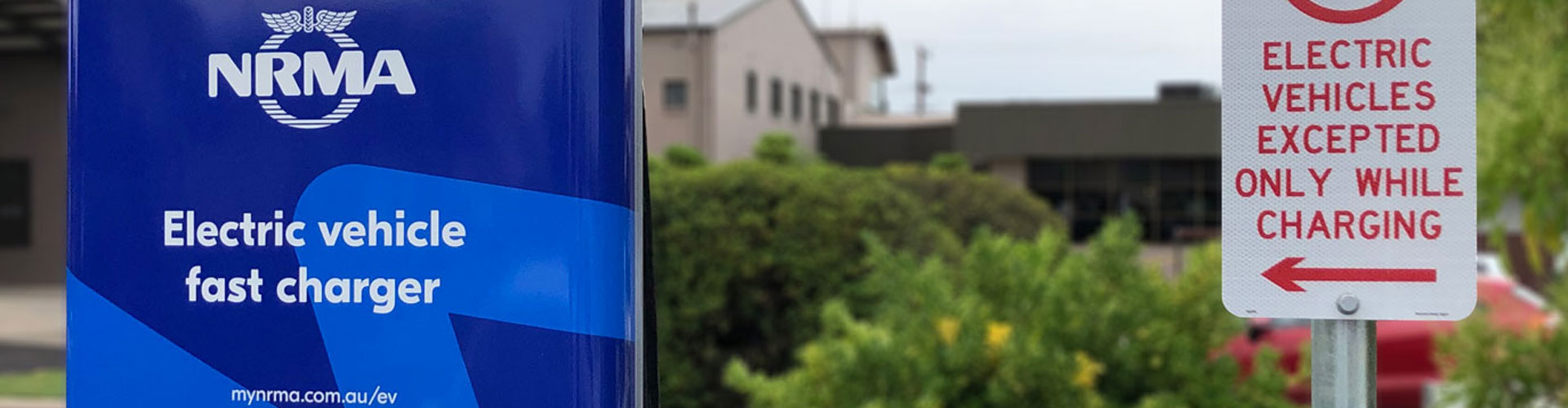 NRMA charger and EV parking sign