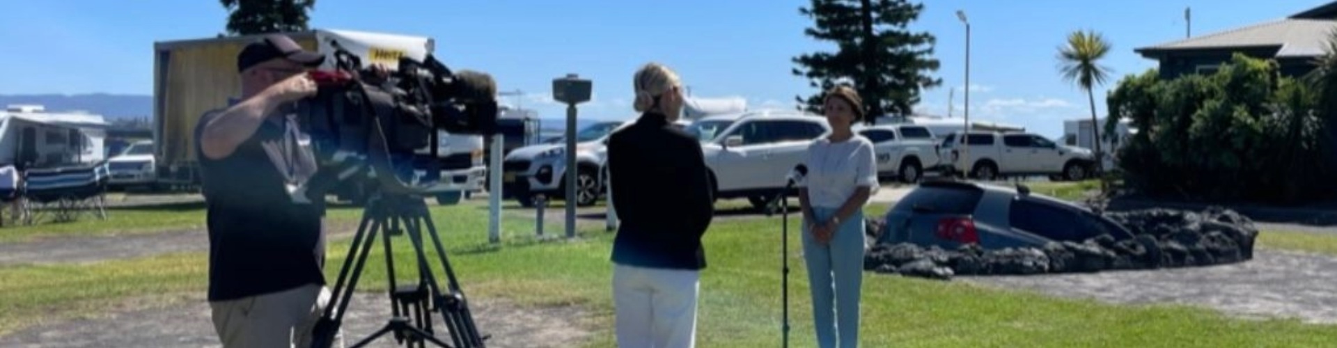 Someone being interviewed on camera