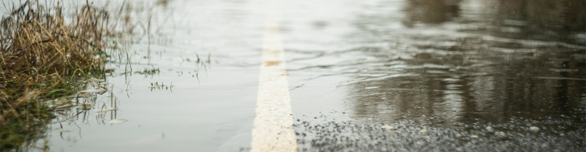 A partially flooded road