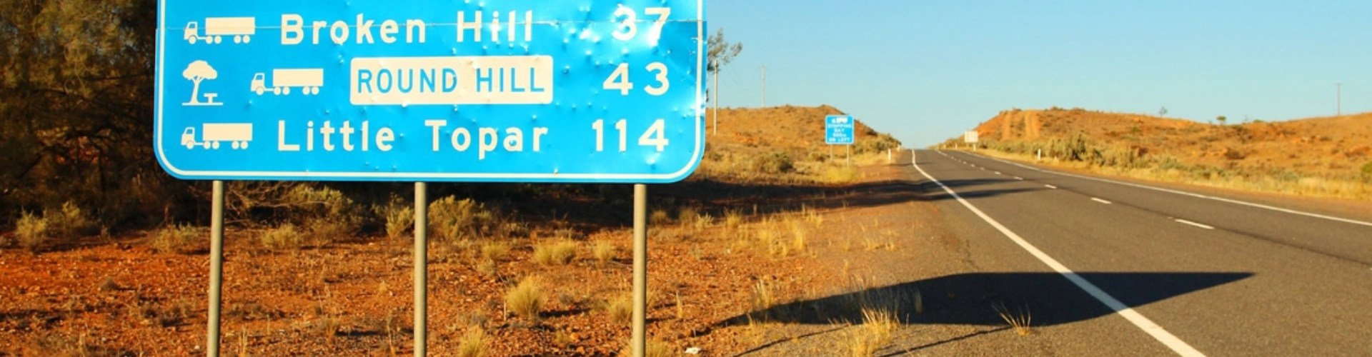 A road sign beside a country road