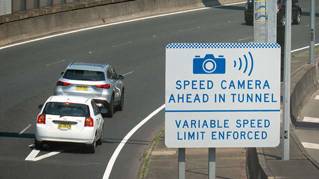Speed camera sign