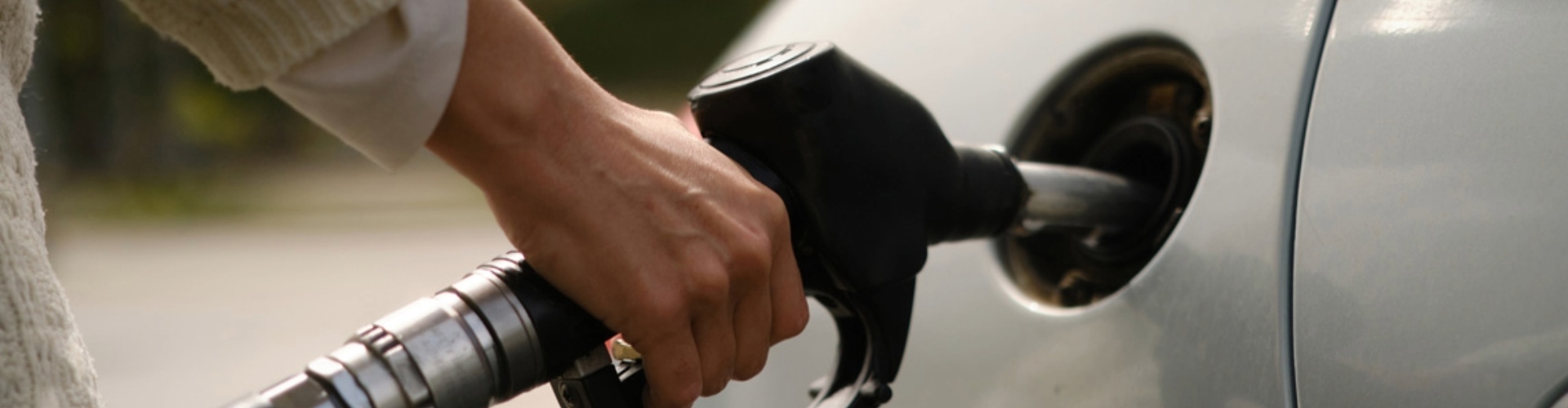 A car being filled with petrol