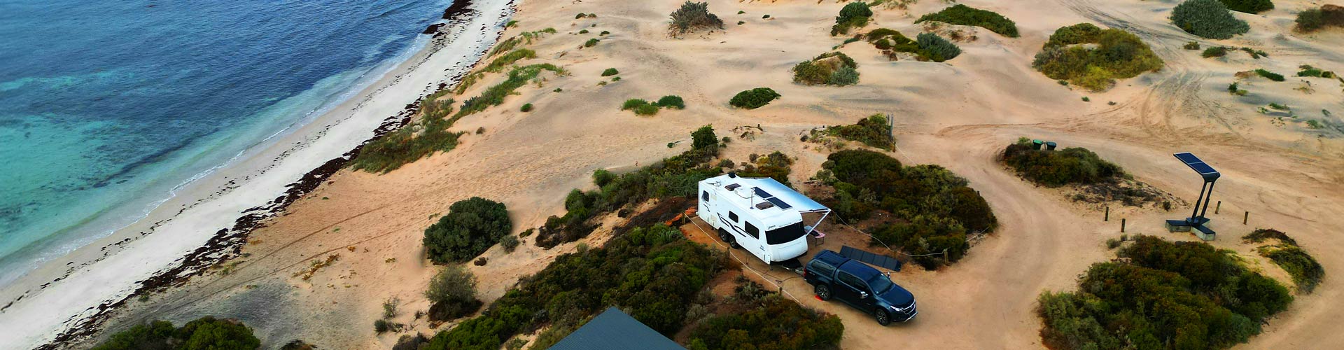 Aerial view of RV camping at 22 Point Gibbon campground