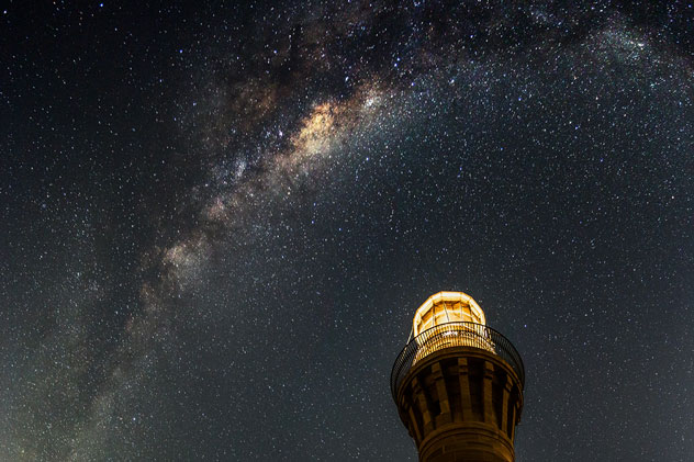 Milky way over the lighthouse at Barrenjoey Headland