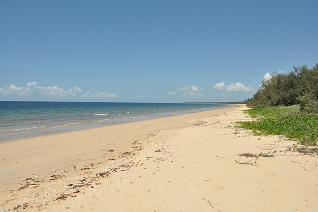 Deserted beach at Woodgate in Queensland