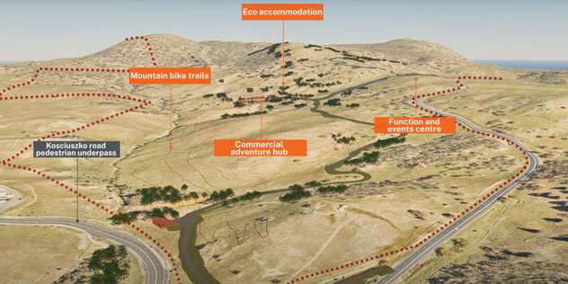Map of proposed layout of Jindabyne adventure park