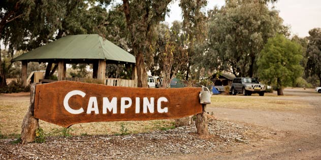 Camping area at Kidman's Camp in North Bourke, Outback NSW